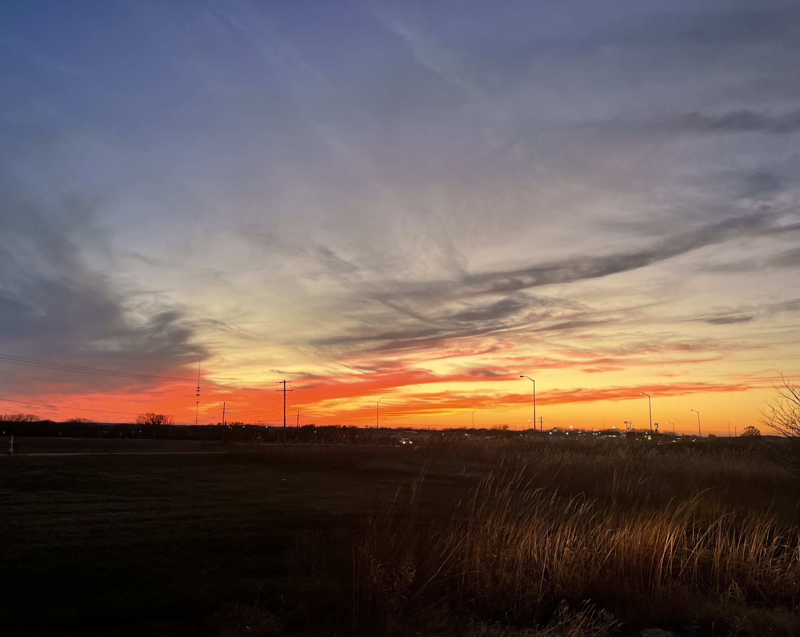 Vivid Sunset outside of Emporia, Kansas